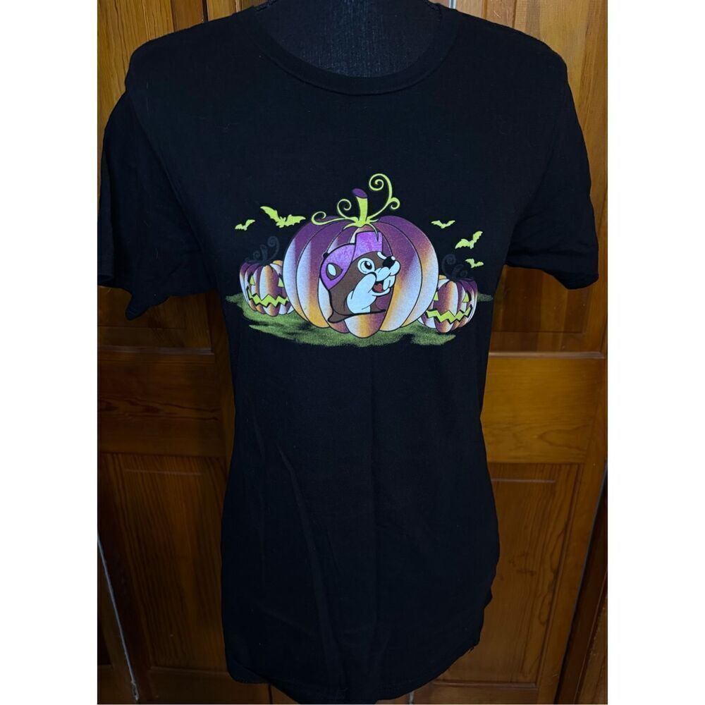 Buc-ees Halloween Beaver Black Short Sleeve Tee Size Small